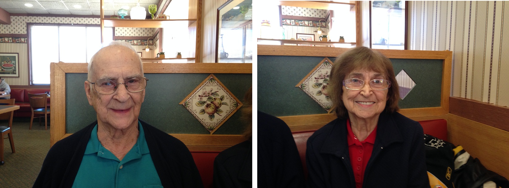 Mildred Bittner, Johnny Sass, at restaurant