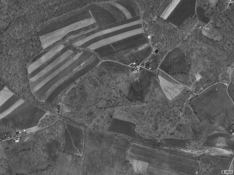 Aerial photo of the Somerset County PA family farm of Daniel Korns, Jr. (scale: 1 pixel = 2 meters).