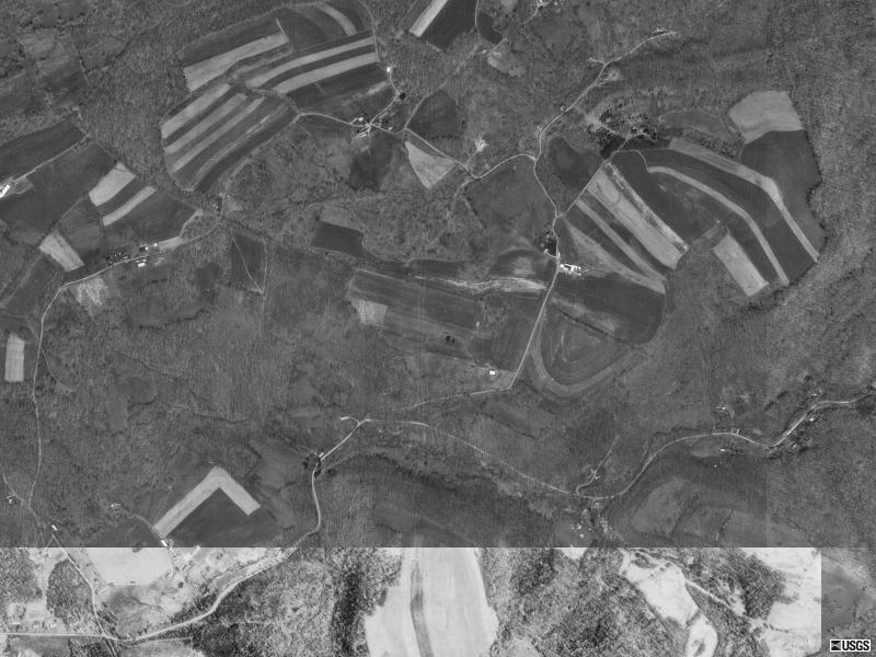 Aerial photo of the Somerset County PA family farm of Daniel Korns, Jr. (scale: 1 pixel = 4 meters).