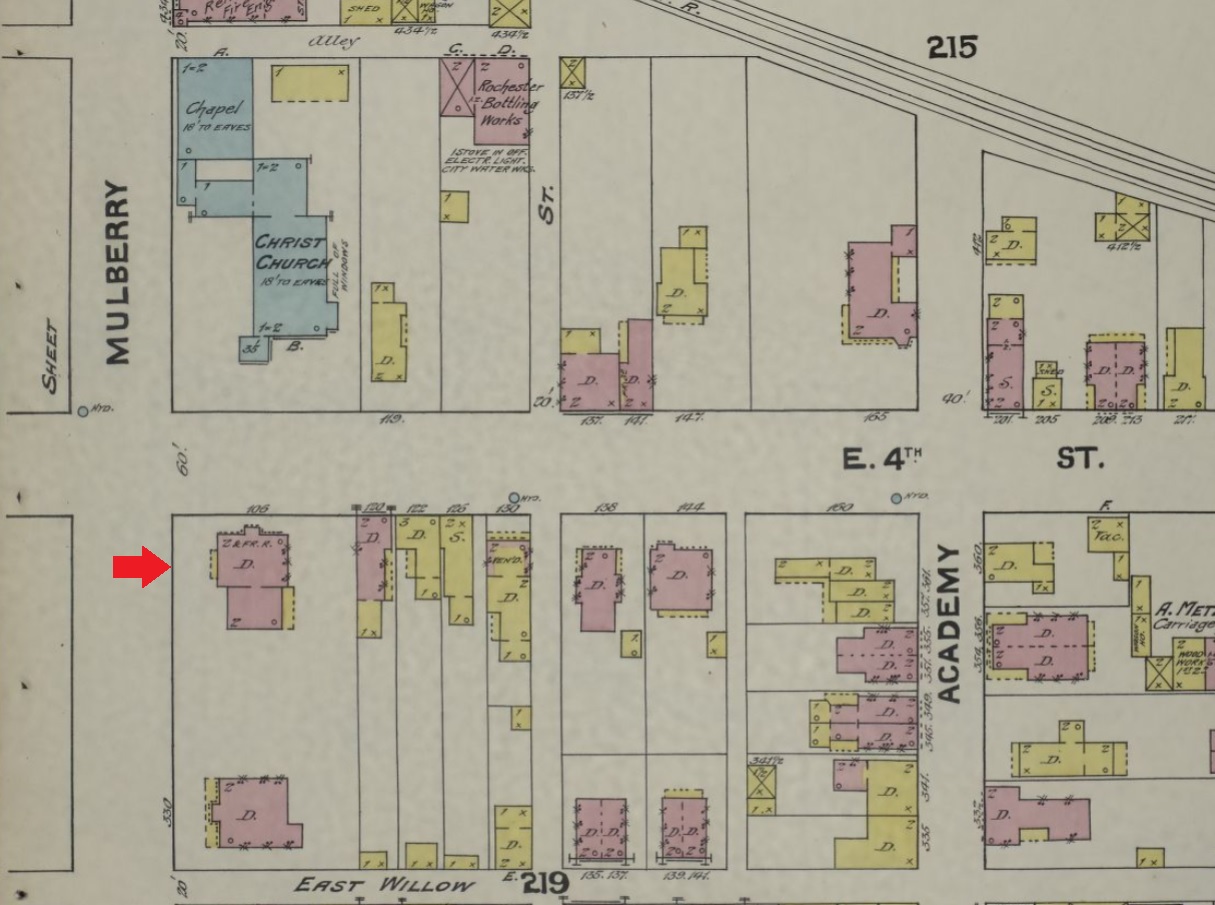  An excerpt from the 1891 Sandborn Fire Insurance map of Williamsport.