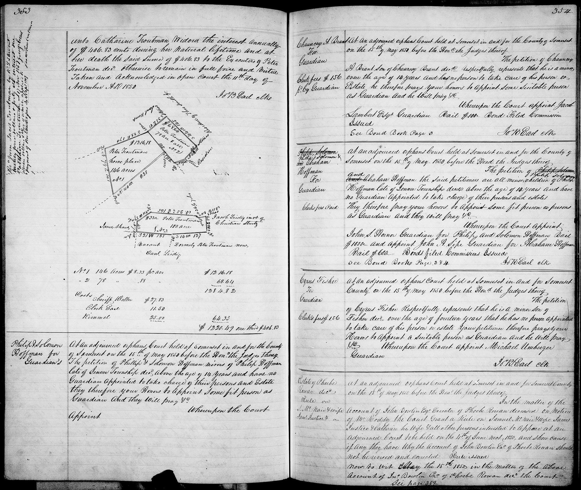 Peter Troutman estate record, page 353