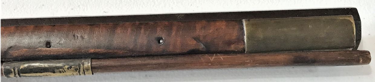 A view of the end of the forestock of the Defibaugh rifle.