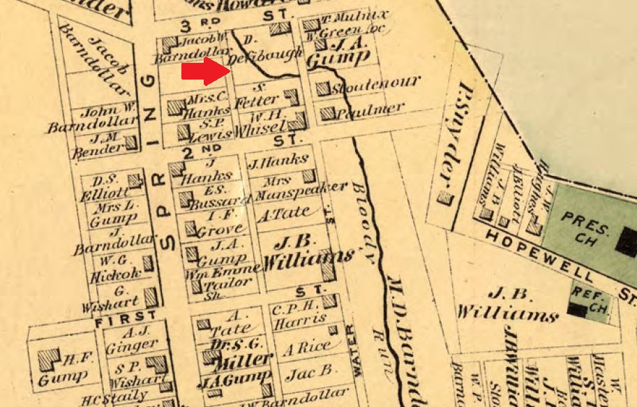 A Defibaugh-related excerpt from the Everett Section of the 1877 county atlas.