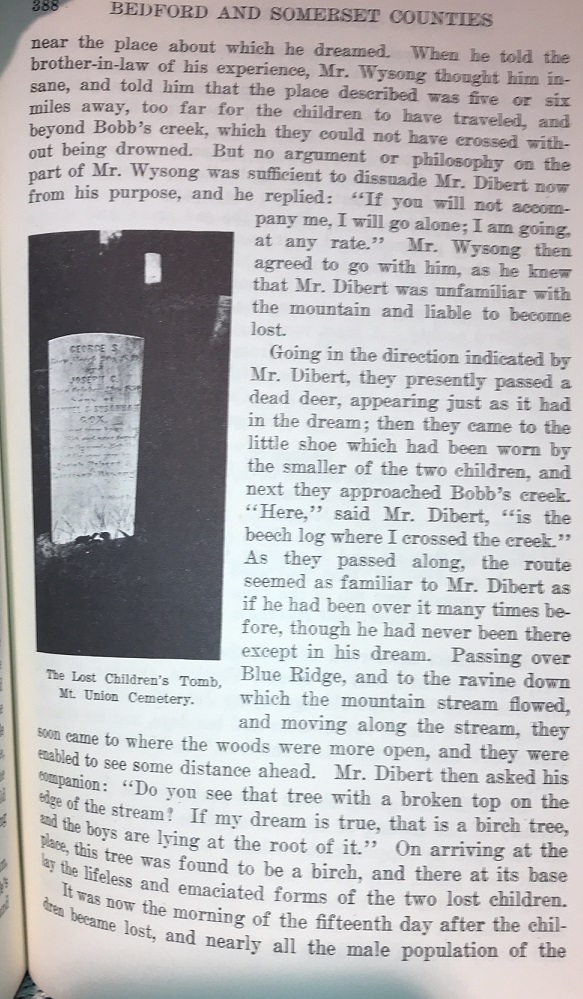 Part six, story about the lost Cox children from the 1906 book, 
