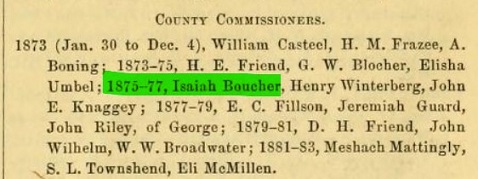 Excerpt about Isaiah Boucher from the History of Western Maryland.
