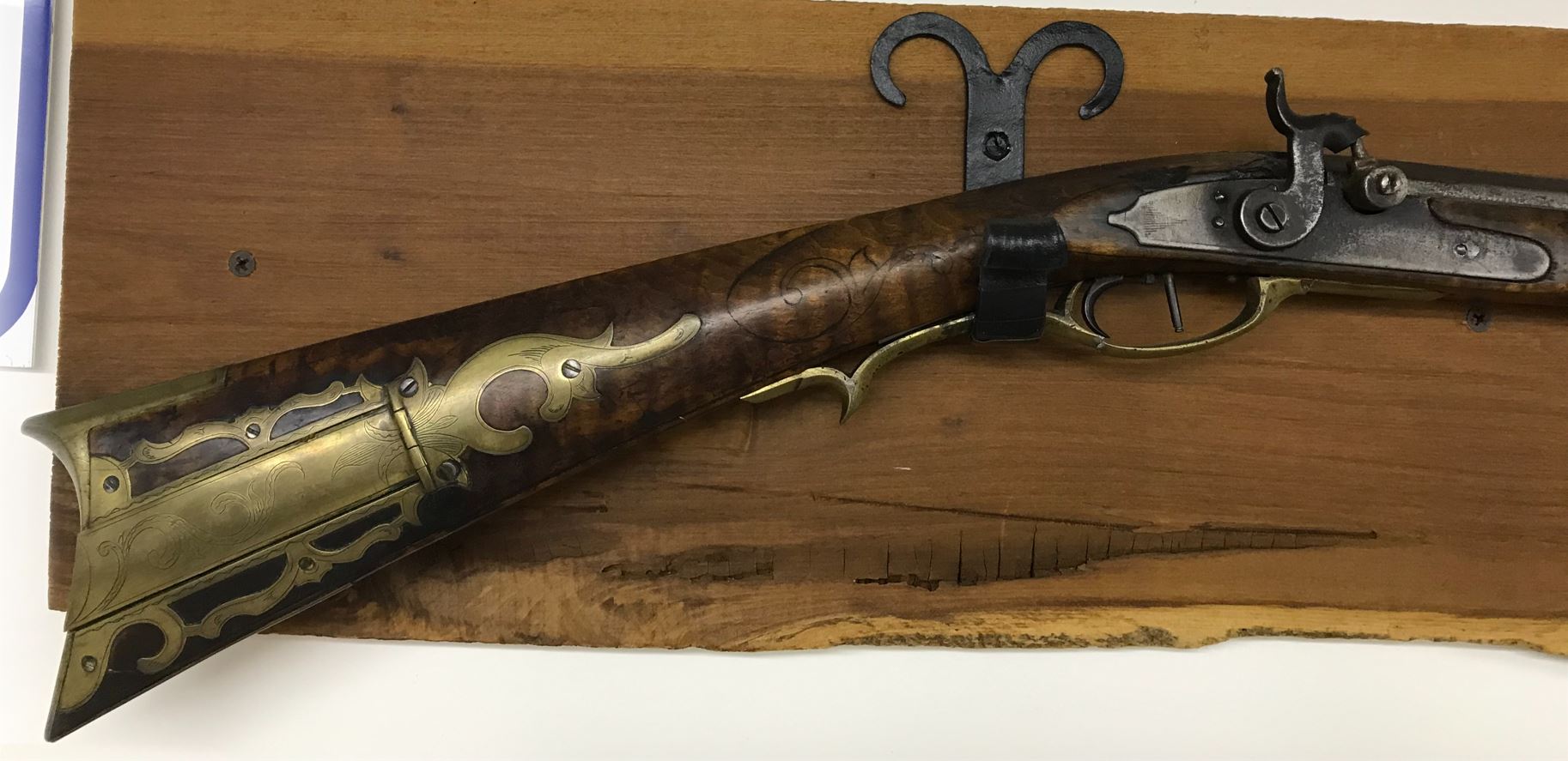 A view of the rearward part of the Dormayer-style muzzleloader.