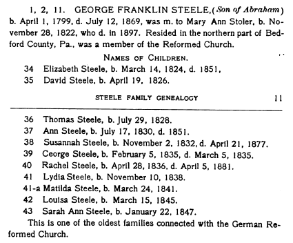 This excerpt indicates that Elizabeth Steele was a sister to the wives of Jacob Snider's brother Tobias Snider.