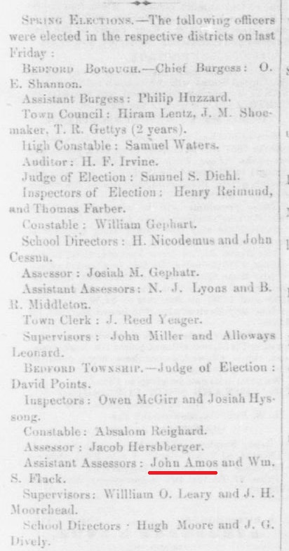 John Amos was elected to serve as an Assistant Assessor. 