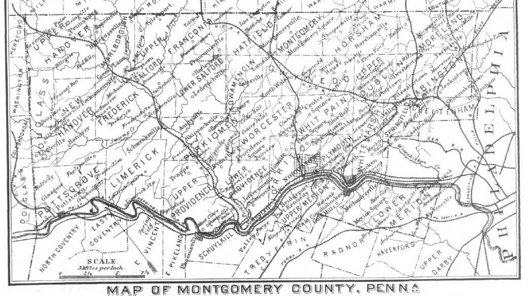  This map shows the locations of Upper and Lower Providence Township of Montgomery County relative to Norristown. 