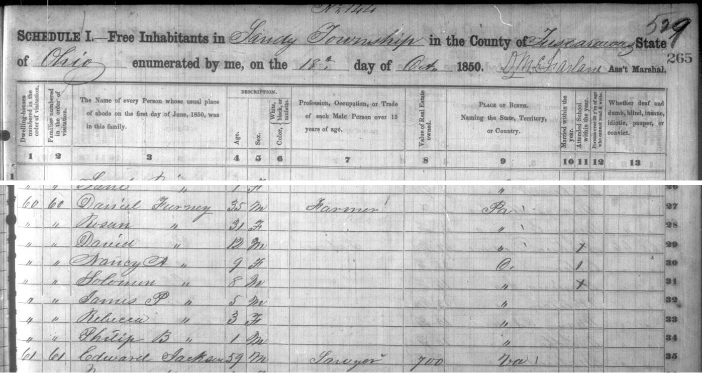 1850 census record.