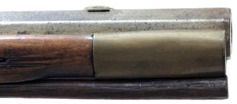 A side view of the nosecap of the Joseph Mills percussion rifle