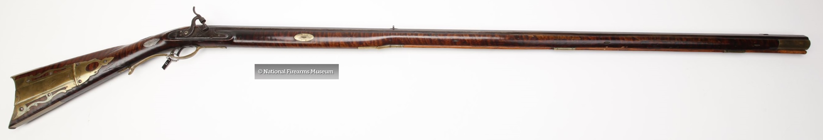Full length view of the right-hand side of the Peter White muzzle loading rifle. 