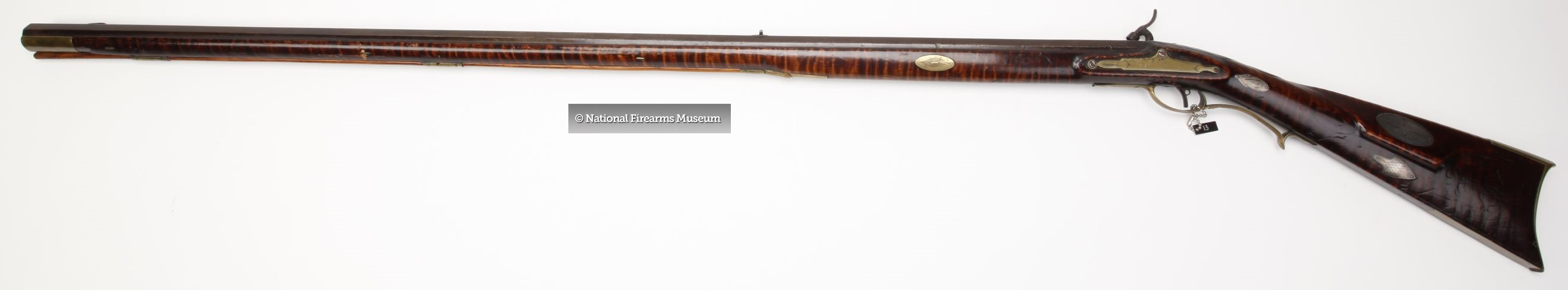Full length view of the left-hand side of the Peter White percussion muzzleloader. 