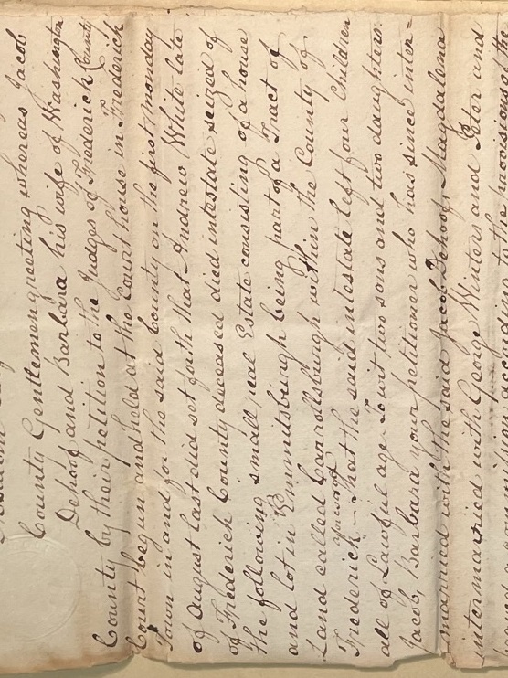 Excerpt from the appraisal commission for the estate of Andrew White.