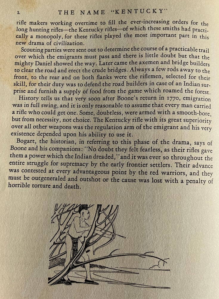 The book author's interpretation of the exploration of Kentucky.