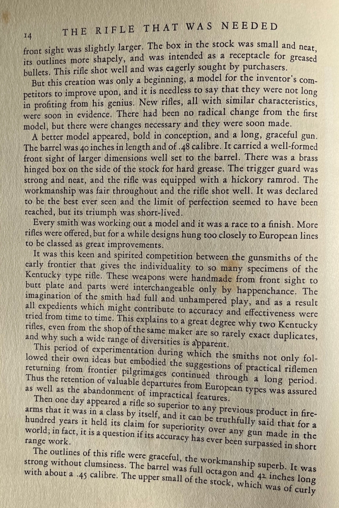 The author's view of how the Kentucky Rifle came to be developed.