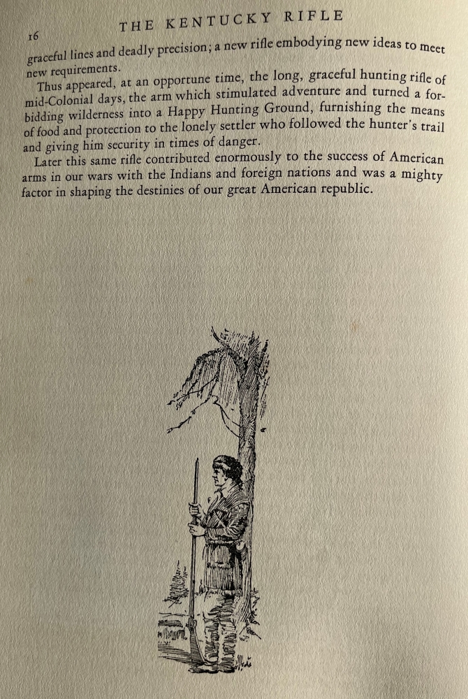 The conclusion of chapter 4 of the 1924 edition of the book The Kentucky Rifle.