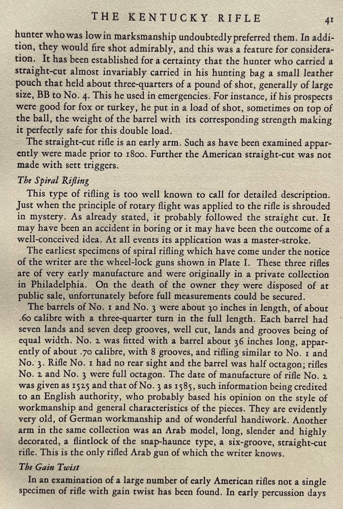 A discussion of spiral cut rifling in early American long rifles, and the beginning of a description of gain twist rifling.  