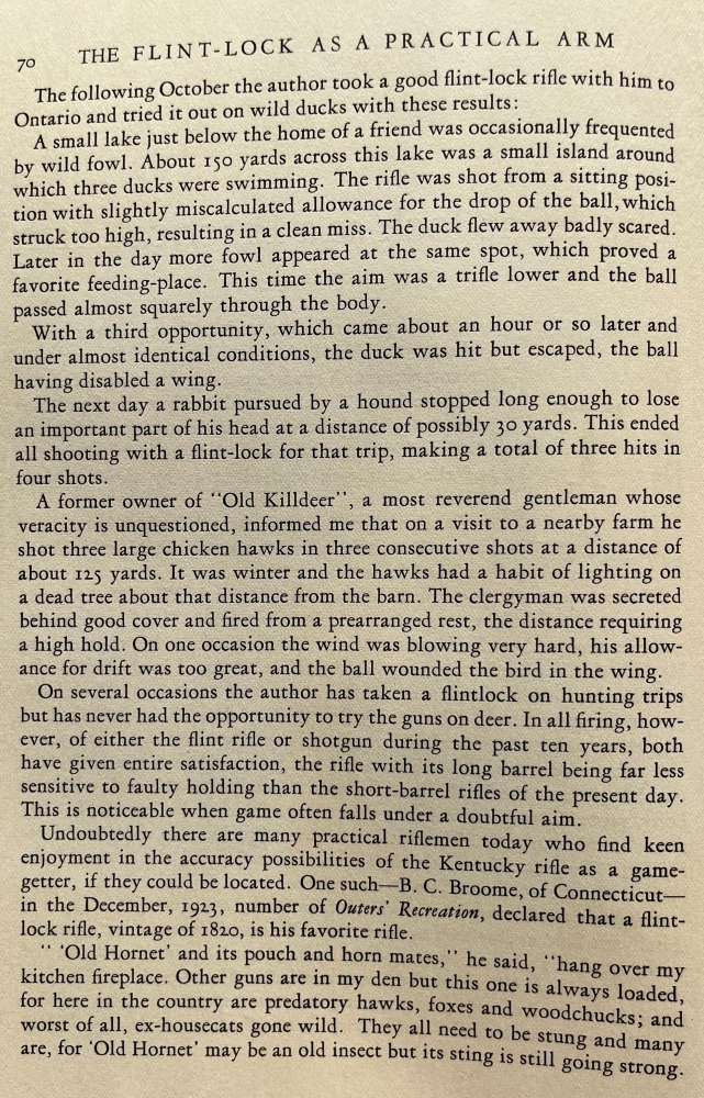 A description of longer-range shooting of muzzleloaders at small game animals.