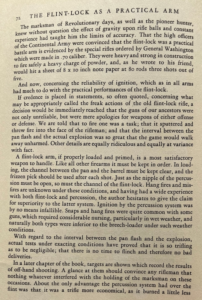 The book author opines on the practicality of flintlock muzzleloading rifles.