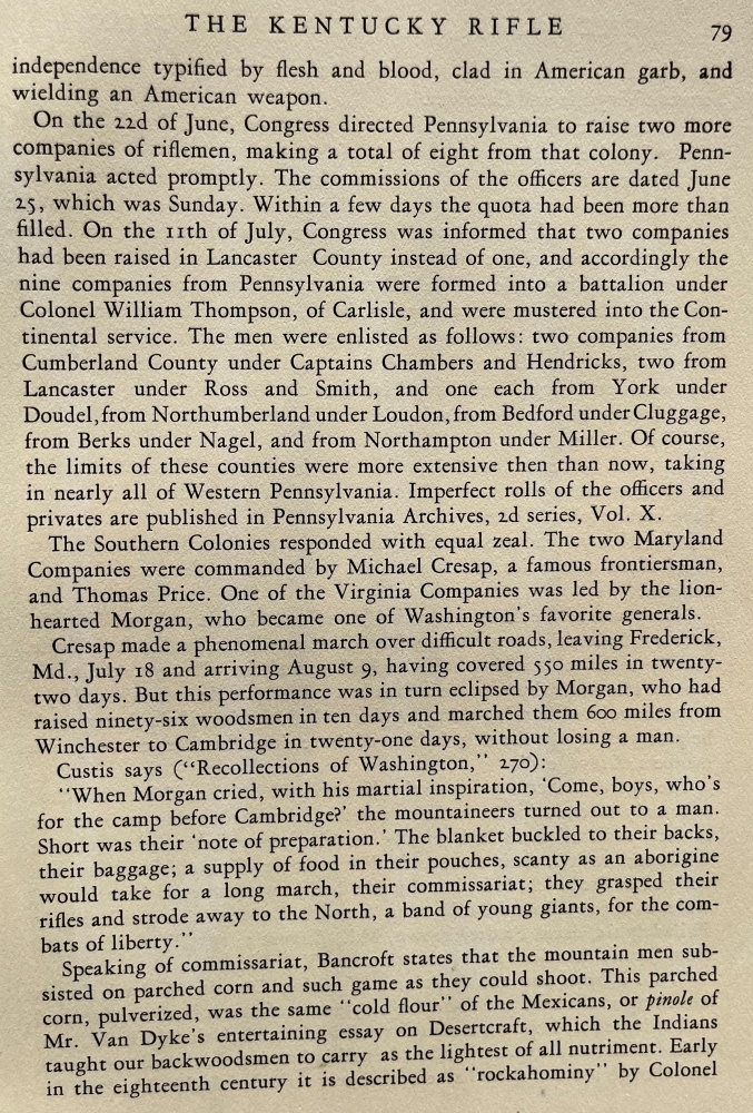 A reference to rifle companies in the American Revolutionary War.