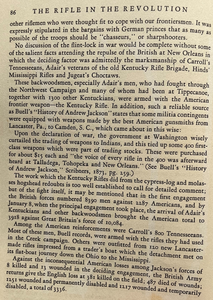 A description of the use of rifles at the Battle of New Orleans.