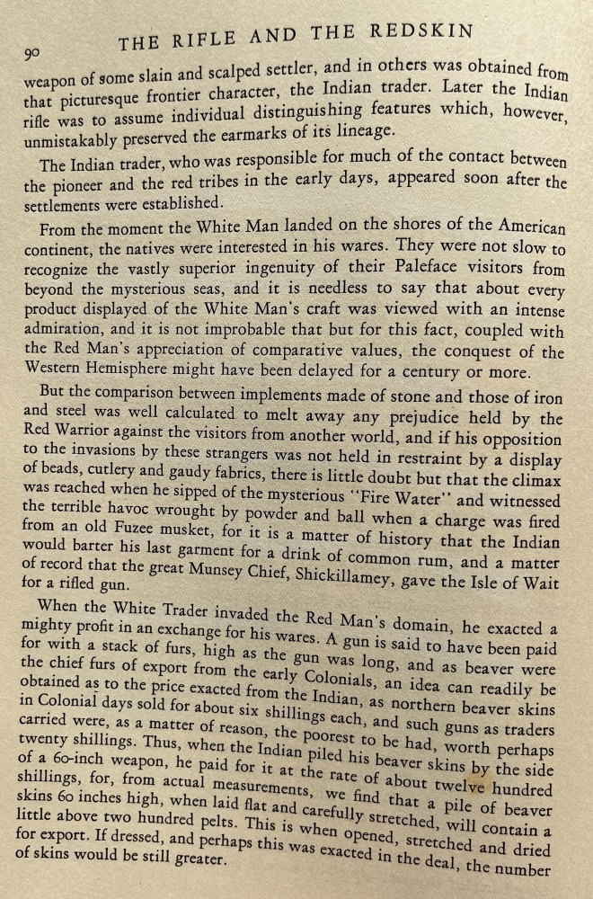 A description of commerce between Native Americans and white traders.