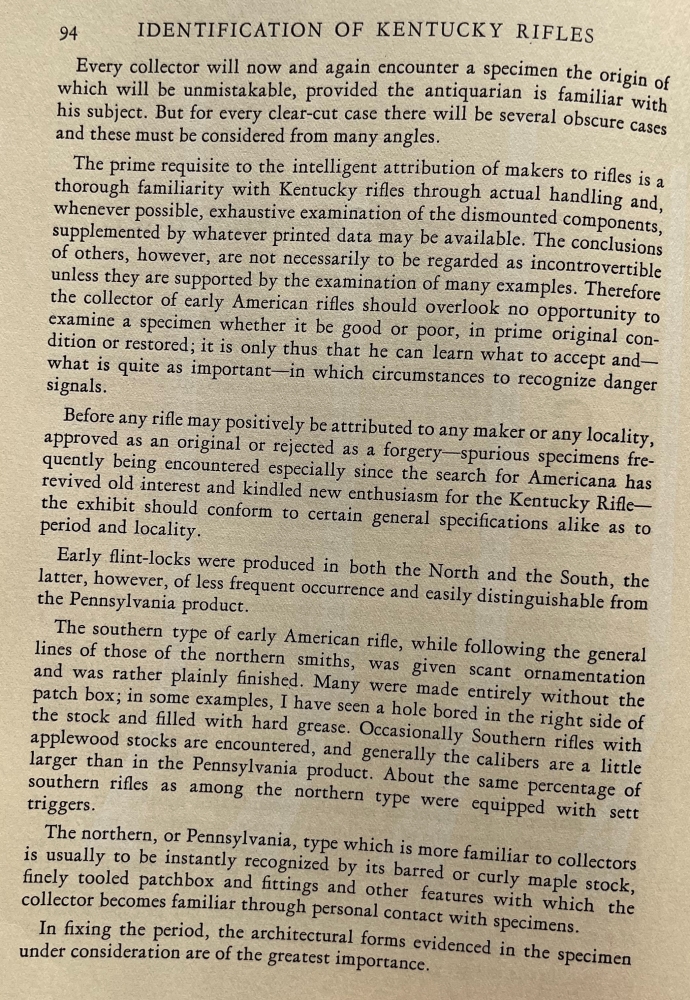 A brief description of rifle attributes from several different regions of America.