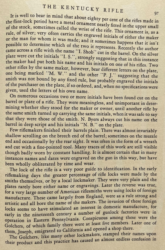 A continuation of the discussion of maker's marks on the barrels of muzzleloading rifles.