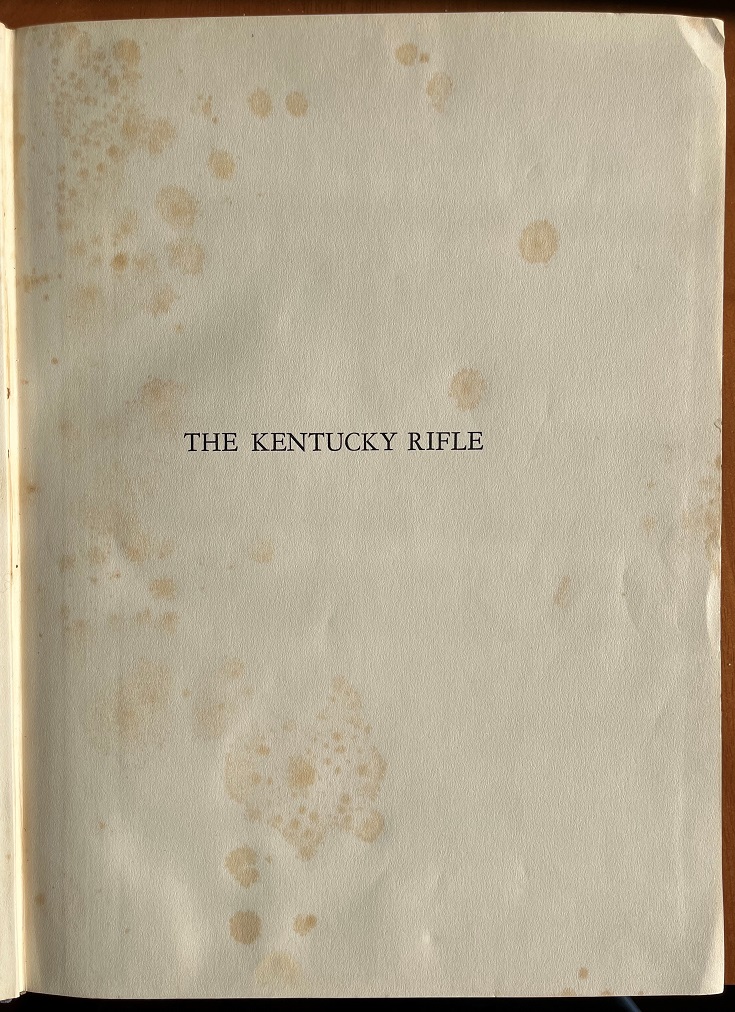 The title page of the first edition of Dillin's book The Kentucky Rifle.
