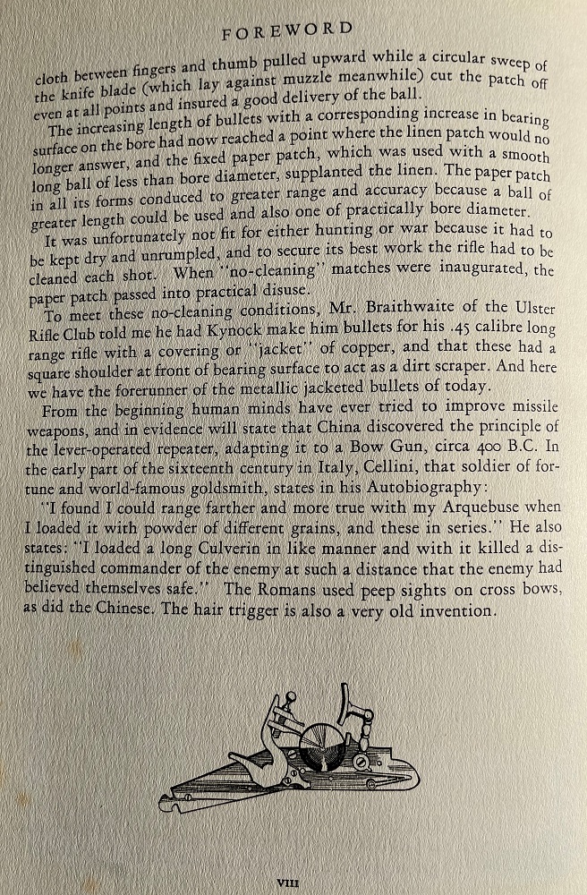 From Captain Foulke's Foreword to the book The Kentucky Rifle.
