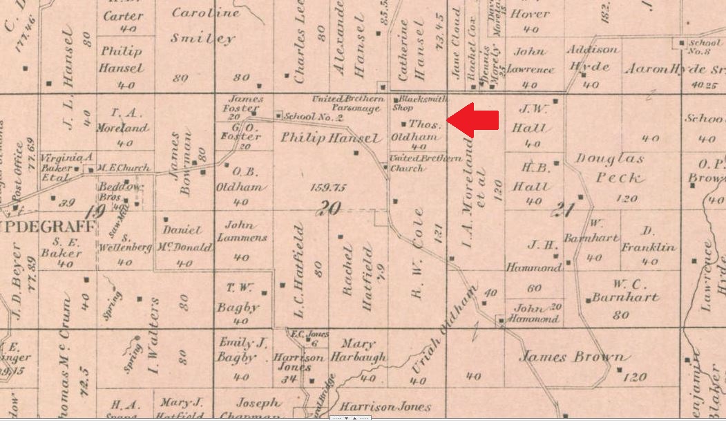 Thomas Oldham in the 1886 Plat Book of Clayton County, Iowa. 