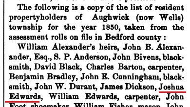 An excerpt from the Fulton County portion of the 1884 book.