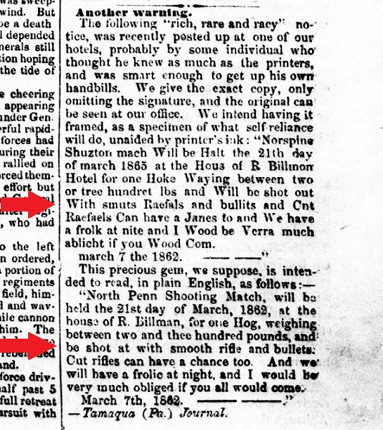 1862 reference to smooth rifle.