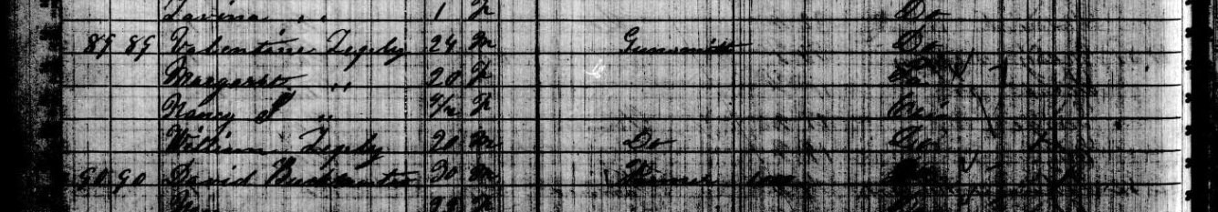 Valentine and William Lepley in the 1850 census records of Monroe Township, Coshocton County, Ohio.