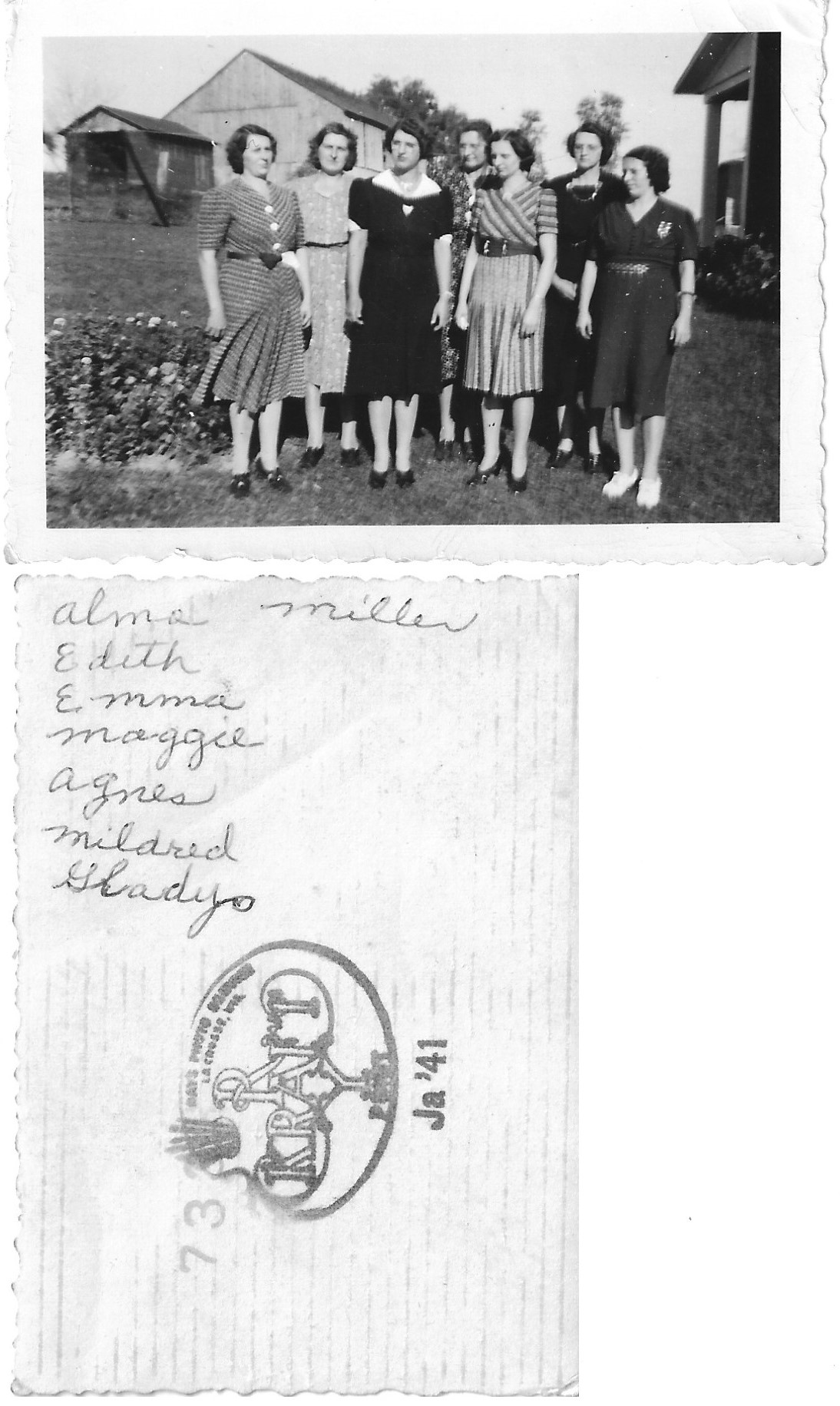 Alma (Miller) Dietle's picture of her and her sisters, circa 1940/41