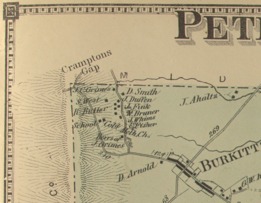 This shows where the Arnold farm is located.
