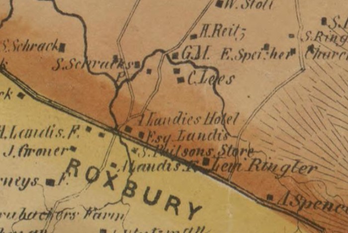 1860 Walker map of Somerset County, Pennsylvania.