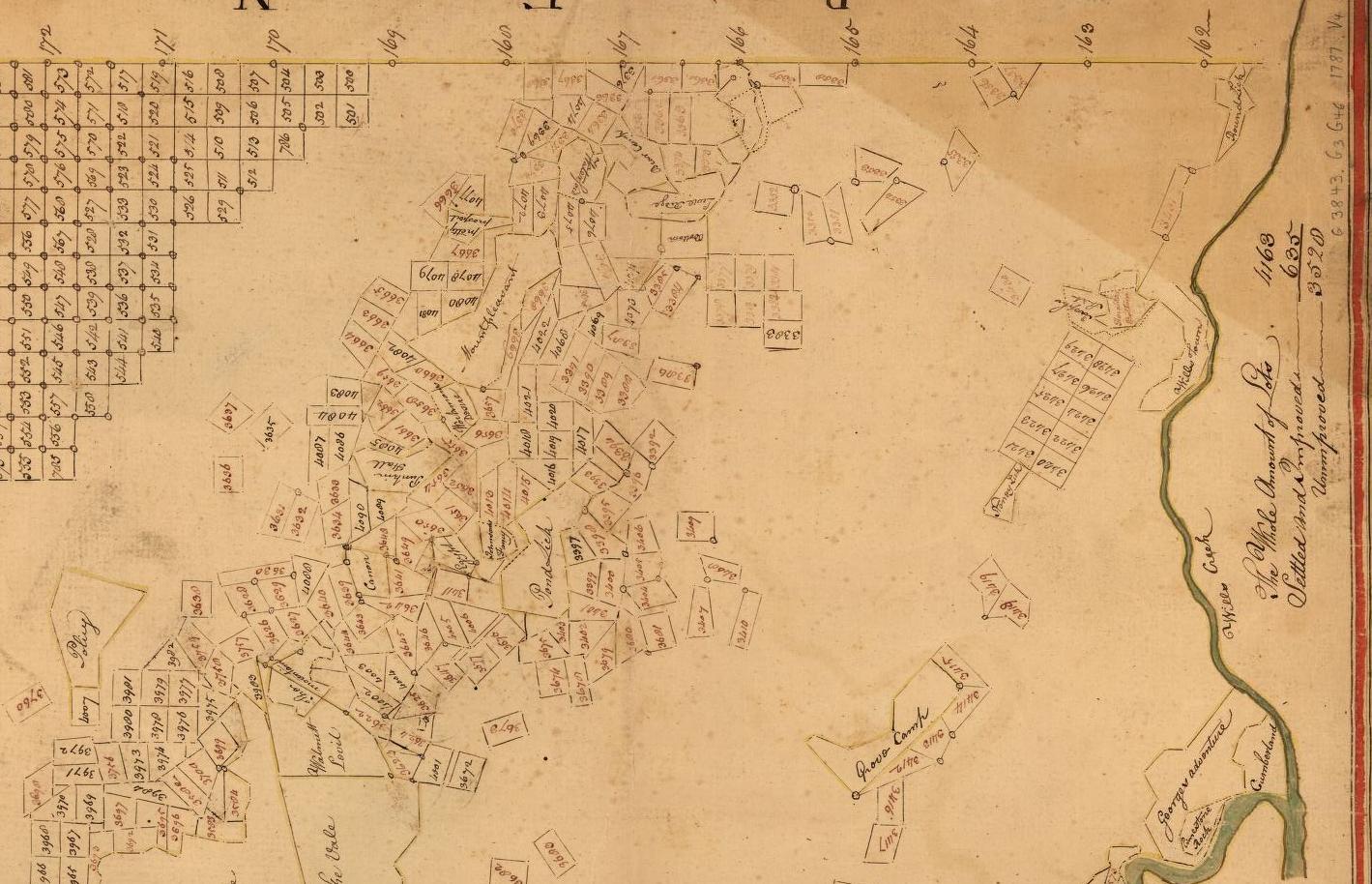1787 Veatch map of Deakin's Survey