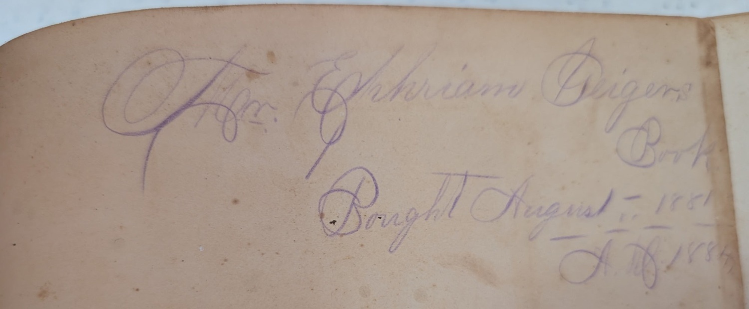 from the Bible of Ephriam & Mary (Dietle) Geiger.