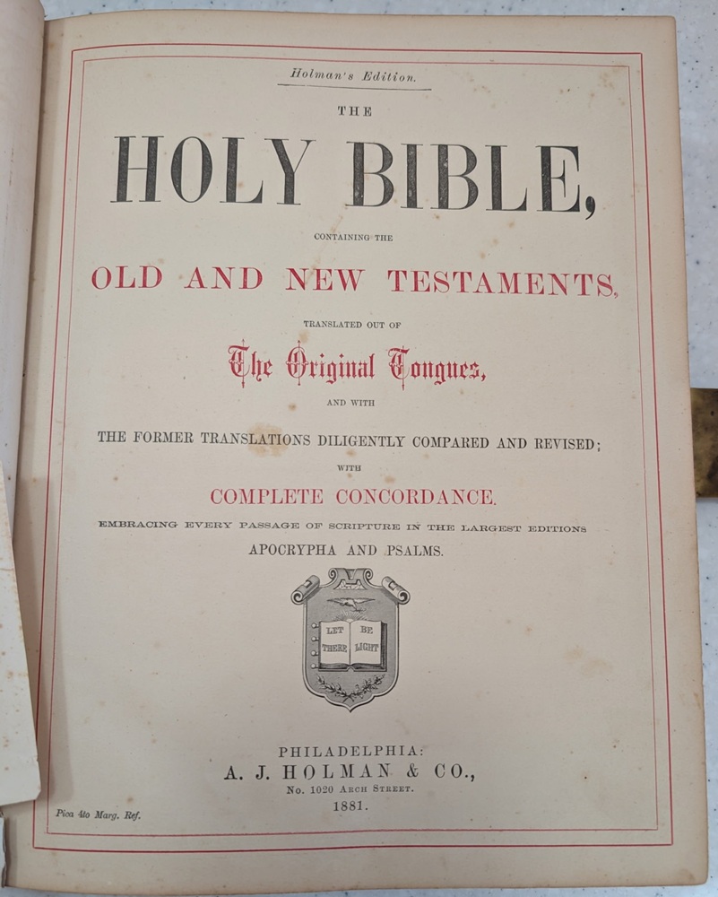 from the Bible of Ephriam & Mary (Dietle) Geiger.