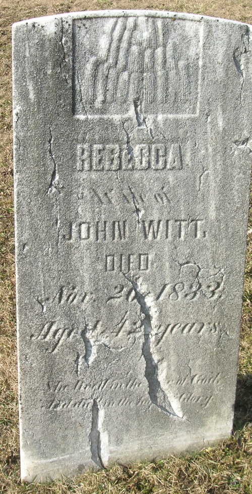 2007 Rebecca Witt tombstone photo, Lutheran and Reformed Church, Wellersburg, Southampton Township, Somerset County, PA