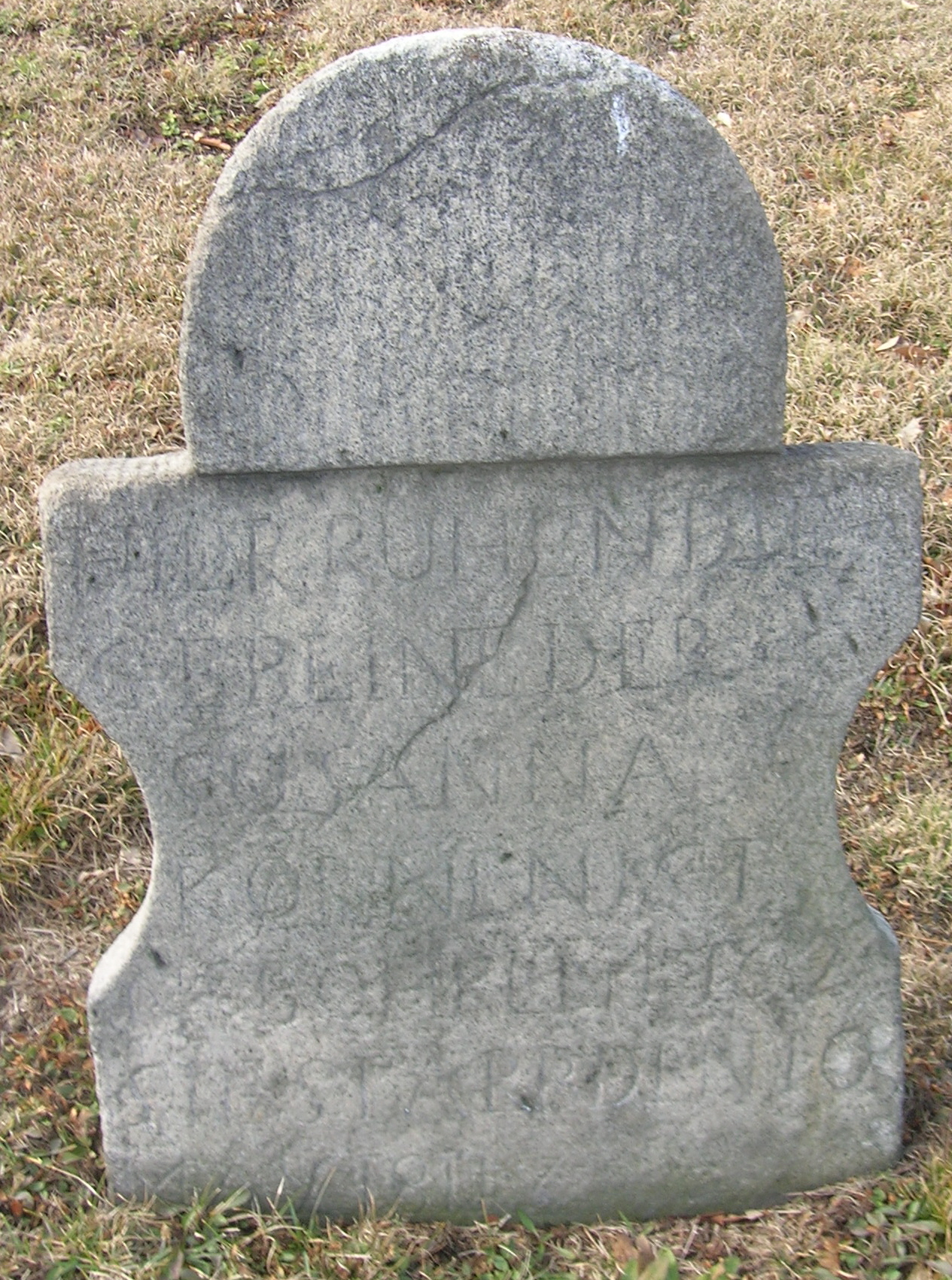 Tombstone of Susanna Korn, wife of Michael Korn, Sr., Southampton Township, Somerset County, PA. Photo taken in 2007