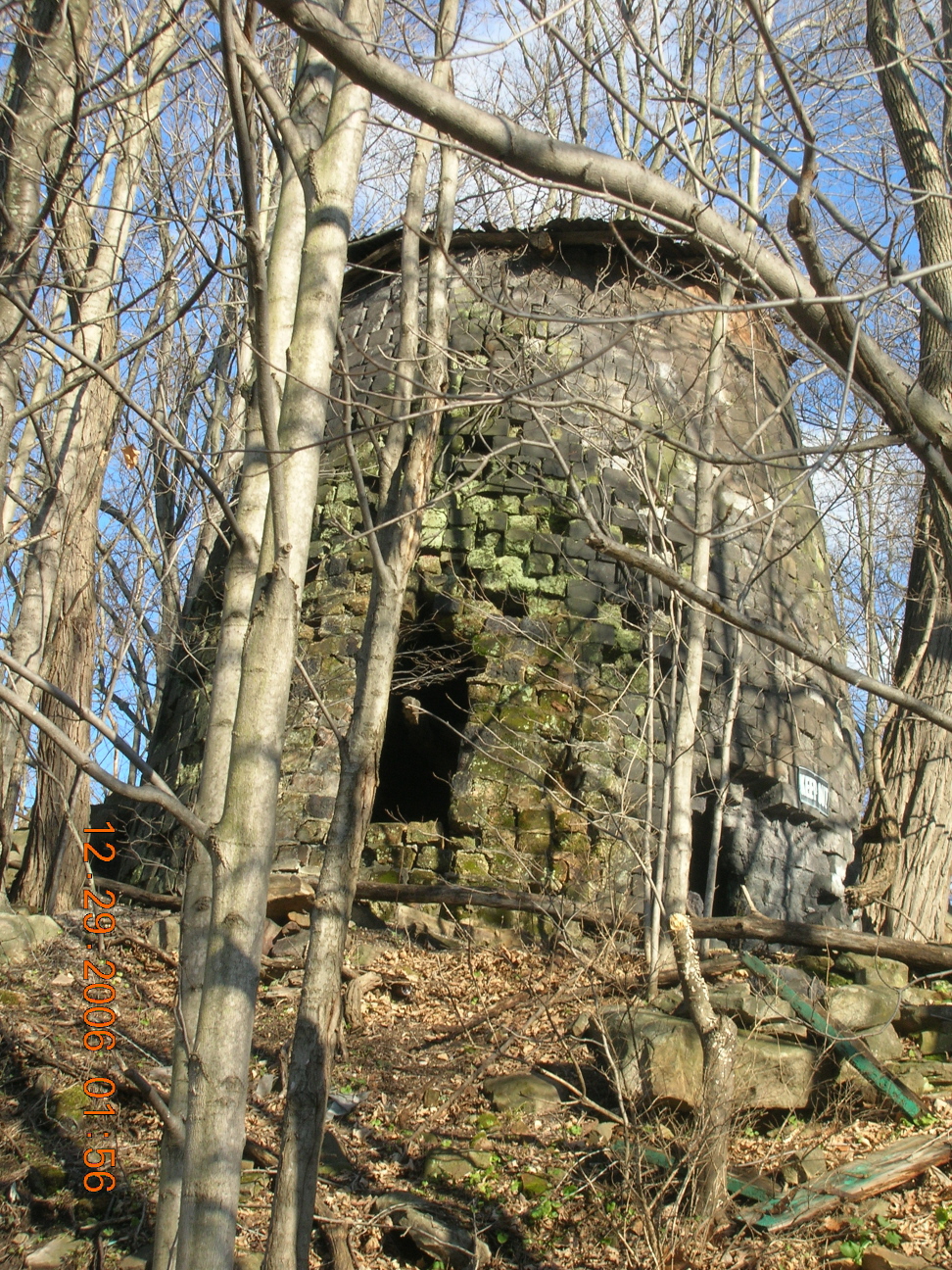 2007 photo of the ruins of the Wellersburg Iron Furnace