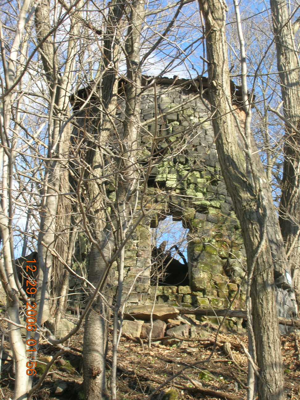 2007 photo of the ruins of the Wellersburg Iron Furnace