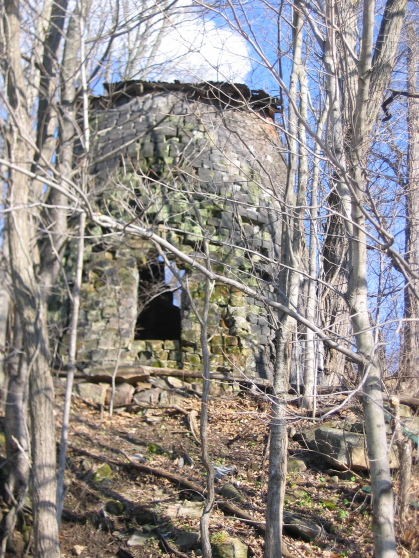 2007 photo of the ruins of the Wellersburg Iron Furnace