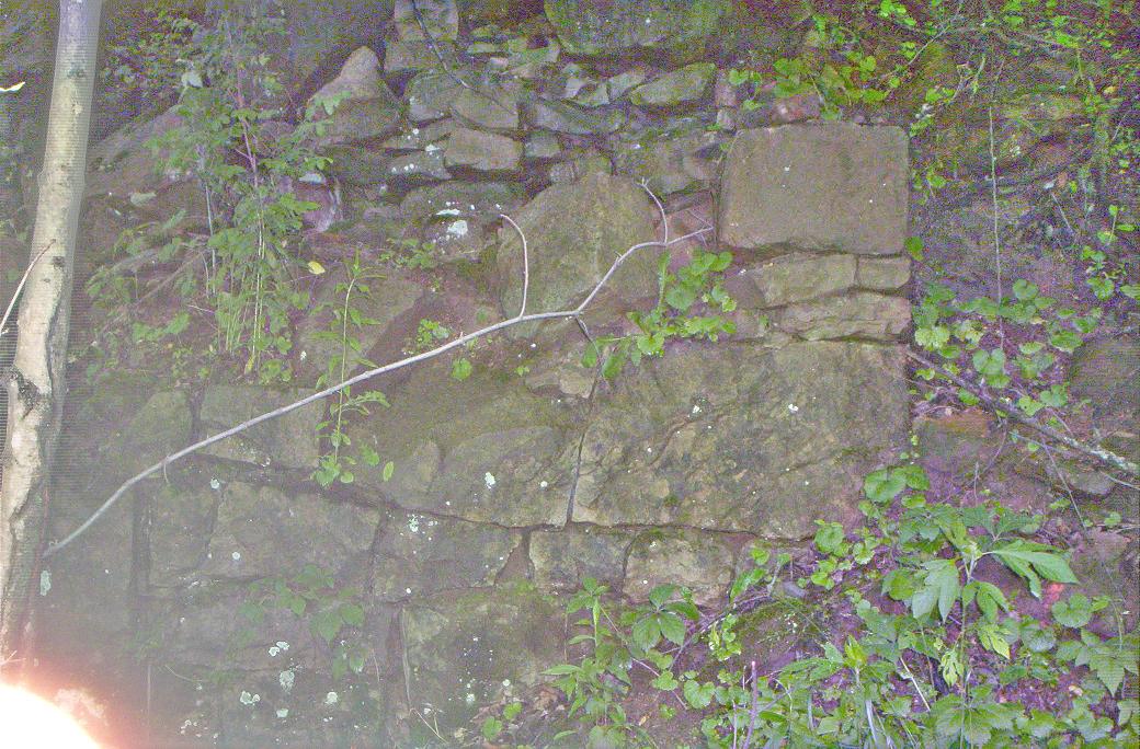 2009 photo of some remaining stonework from the Wellersburg Iron Furnace