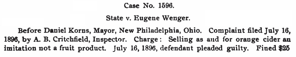 Daniel Korns, mayor of New Philadelphia, Ohio presides over State v. Eugene Wenger