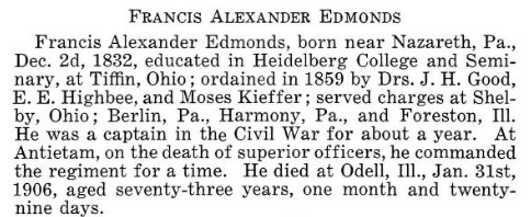 Biography of Rev. F. A. Edmonds