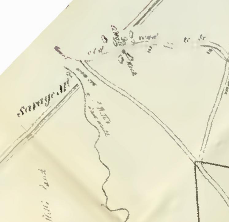 An 1841 map showing the location of a sawmill north of Wellersburg.